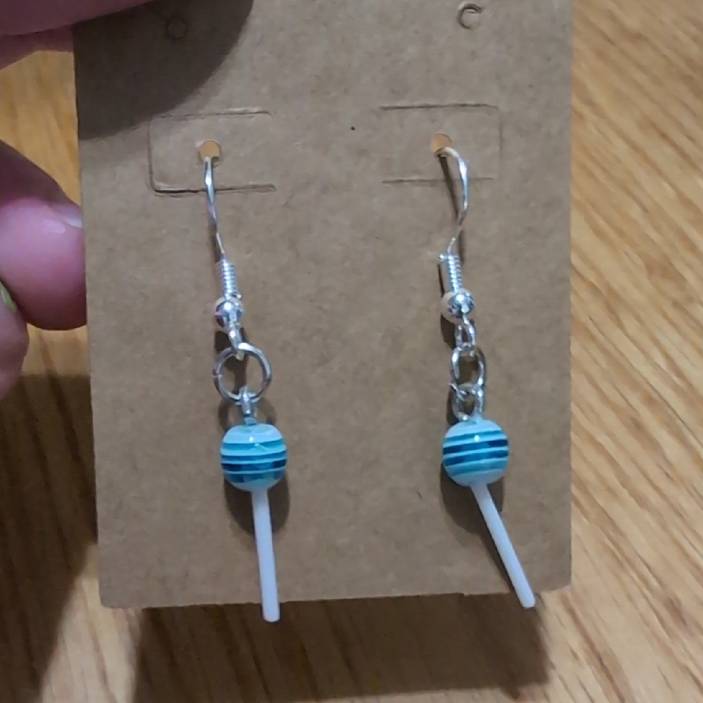 Blue Lollipop Earrings